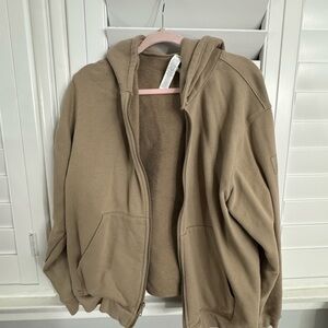 Tan Zip-Up Hoodie